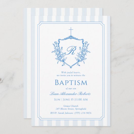 Classic Blue Crest Monogram BAP Kaart (Voorkant / Achterkant)