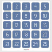 Classic Blue Customizable Square Number Stickers  (Vel)