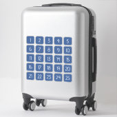 Classic Blue Customizable Square Number Stickers (Koffer)