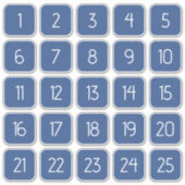 Classic Blue Customizable Square Number Stickers (Voorkant)