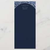 Classic Blue Damask  Wedding Menu Kaart (Achterkant)
