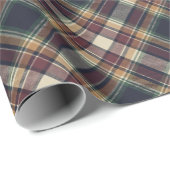 Classic Blue Dark Green Red Plaid Pattern Holiday Cadeaupapier (Rol Hoek)