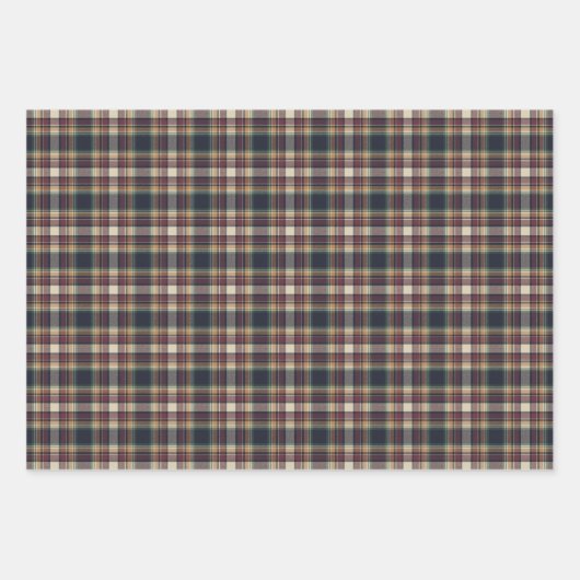 Classic Blue Dark Green Red Plaid Pattern Holiday Inpakpapier Vel (Voorkant 3)