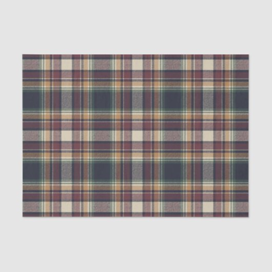 Classic Blue Dark Green Red Plaid Pattern Holiday Tissuepapier (Voorkant)