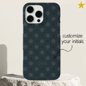 Classic Blue Dots Pattern Custom Name Initials Case-Mate iPhone Case