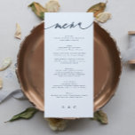 Classic Blue Elegant Navy White Monogram Menu<br><div class="desc">slim menu om het collectie aan te passen *als u meer papieren opties wilt,  kunt u dit ontwerp overbrengen naar een slim programma *of voor meer hulp contact met mij opnemen</div>