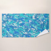 Classic Blue en Turquoise Paint Badhanddoek (Badhanddoek)