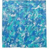 Classic Blue en Turquoise Paint Douchegordijn (Voorkant)