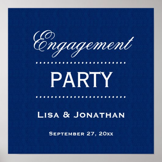 Classic Blue en White A01 van de Engagement Party Poster (Voorkant)