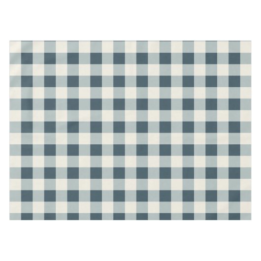 Classic Blue Farmhouse Gingham Style Tafelkleed (Voorkant (Horizontaal))