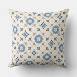 Classic Blue Floral Mosaic Kussen