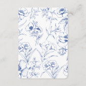 Classic Blue Floral Ornament Luierverloting Informatiekaartje (Achterkant)