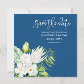 Classic Blue Floral Wedding Save the Date (Voorkant)