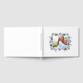 Classic Blue Floral Wedding Verloving Foto Gastenboek (Volledig)