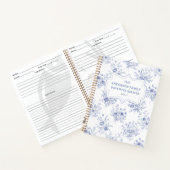 Classic Blue Flowers Floral Pattern Family Recipe  Notitieboek (Binnen)