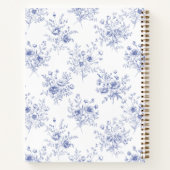 Classic Blue Flowers Floral Pattern Family Recipe  Notitieboek (Achterkant)