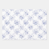 Classic Blue Flowers Pattern French blue toile Inpakpapier Vel (Voorkant 3)