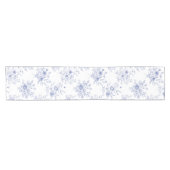 Classic Blue Flowers Pattern French blue toile Korte Tafelloper (Horizontaal)