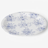 Classic Blue Flowers Pattern French blue toile Papieren Bordje (Gekanteld)