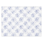 Classic Blue Flowers Pattern French blue toile Tafelkleed (Voorkant (Horizontaal))