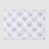 Classic Blue Flowers Pattern French blue toile Tissuepapier (Voorkant)