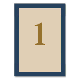 Classic Blue Framed Wedding Table Number Kaart