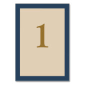 Classic Blue Framed Wedding Table Number Kaart (Achterkant)
