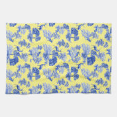 Classic Blue French Toile Deer Forest Pattern Theedoek (Horizontaal)