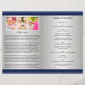 Classic Blue Funeral Programme (Achterkant)