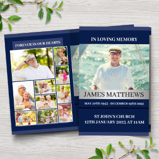 Classic Blue Funeral Programme