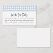 Classic Blue Gingham Baby shower boeken voor Baby Informatiekaartje (Voorkant / Achterkant)