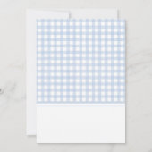 Classic Blue Gingham Baby shower Kaart (Achterkant)