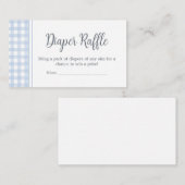 Classic Blue Gingham Baby shower luier Raffle Informatiekaartje (Voorkant / Achterkant)