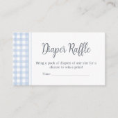 Classic Blue Gingham Baby shower luier Raffle Informatiekaartje (Voorkant)