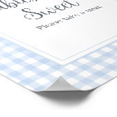Classic Blue Gingham Baby's zijn zoet Poster (Hoek)