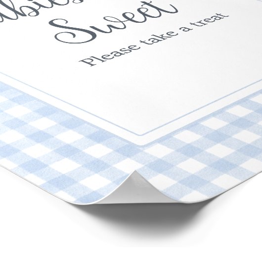 Classic Blue Gingham Baby's zijn zoet Poster (Hoek)