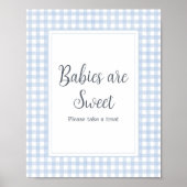 Classic Blue Gingham Baby's zijn zoet Poster (Voorkant)