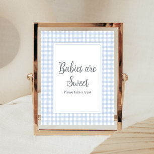 Classic Blue Gingham Baby's zijn zoet Poster