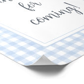 Classic Blue Gingham Bedankt voor het komen Poster (Hoek)