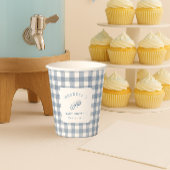 Classic Blue Gingham Boy Baby shower Decor Papieren Bekers