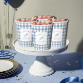 Classic Blue Gingham Boy Baby shower Decor Papieren Bekers