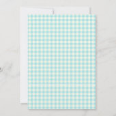 Classic Blue Gingham Boy Baby shower Kaart (Achterkant)