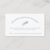 Classic Blue Gingham Boy Baby shower Luier Raffle Informatiekaartje (Voorkant)