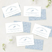 Classic Blue Gingham Boy Baby shower Luier Raffle Informatiekaartje