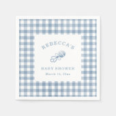 Classic Blue Gingham Boy Baby shower Servet (Voorkant)