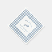 Classic Blue Gingham Boy Baby shower Servet (Hoek)