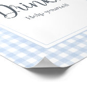 Classic Blue Gingham Drink Poster (Hoek)