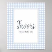 Classic Blue Gingham Favorieten Poster (Voorkant)