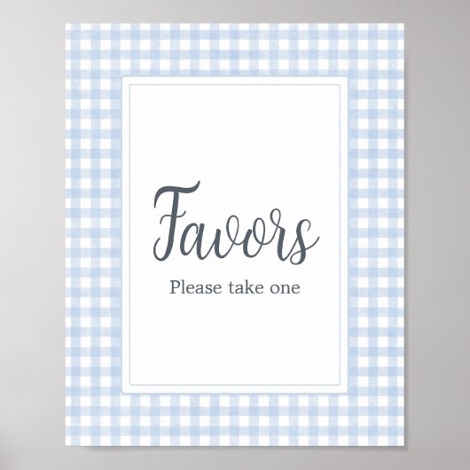 Classic Blue Gingham Favorieten Poster (Voorkant)