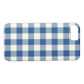 Classic Blue Gingham Pattern iPhone 7 Hoesje (Achterkant (Horizontaal))